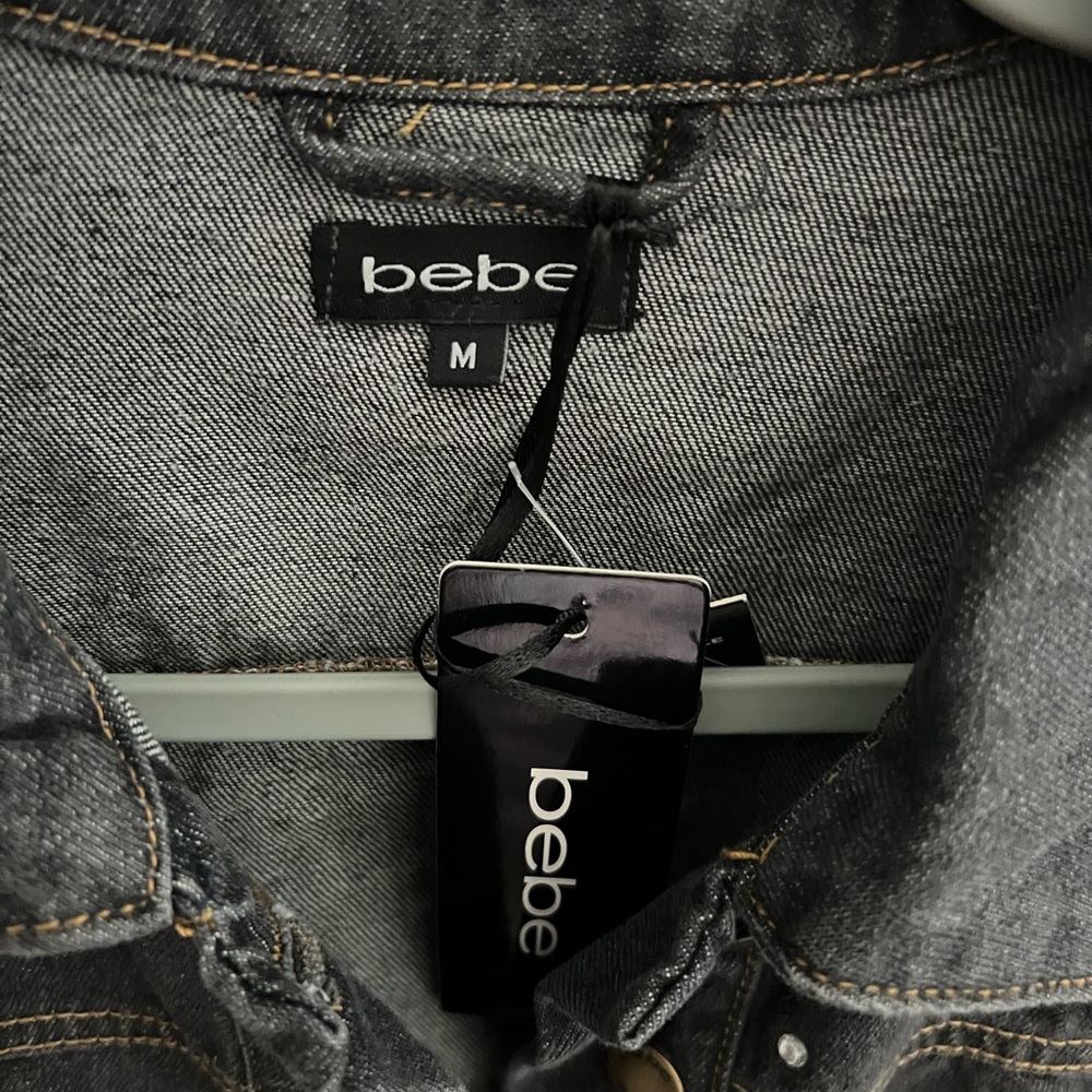 Bebe Black Jean Jacket with Stud Accents - Picture 10 of 10